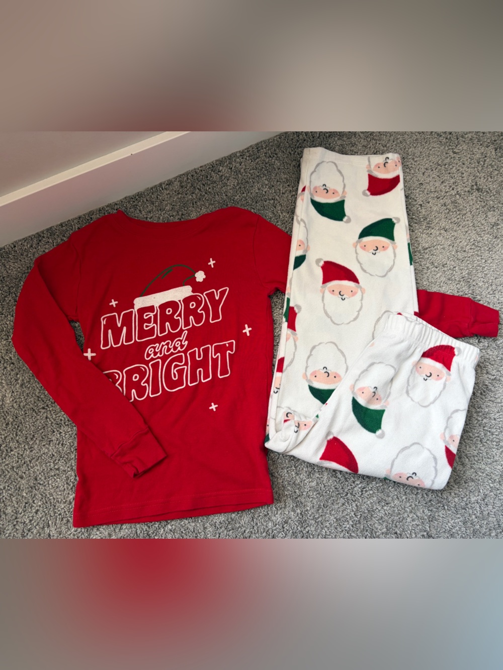 Carter's Red and White 'Merry and Bright' Holiday Pajama Set